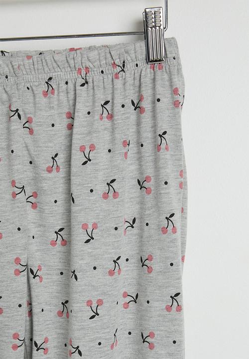 Pop Candy - Pj set - grey/cherry aop