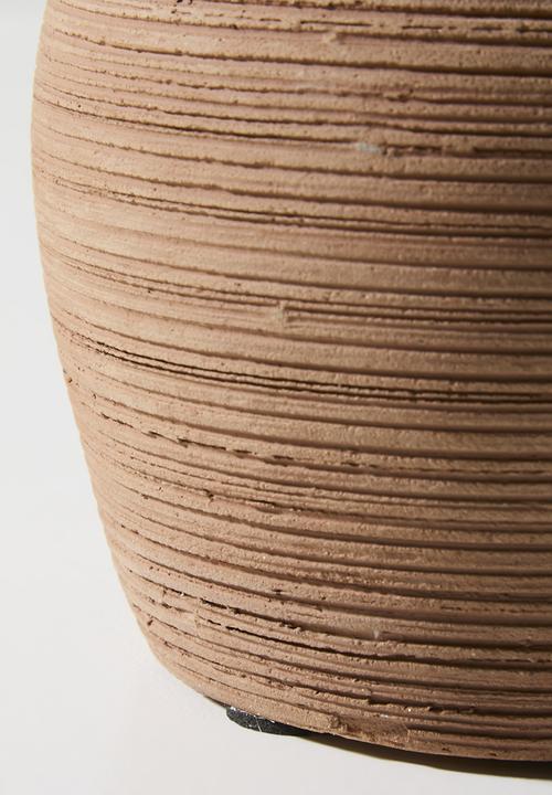 Sixth Floor - Ribbed Terracotta Vase Natural