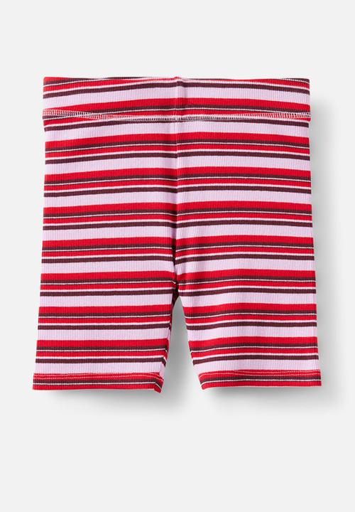 Cotton On - Essential  Bike Short - Pale Violet/Varsity Red /Bordeaux