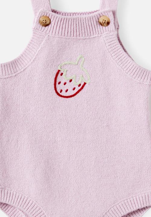 Cotton On - Organic Knit Bubbysuit - Thistle/Berries