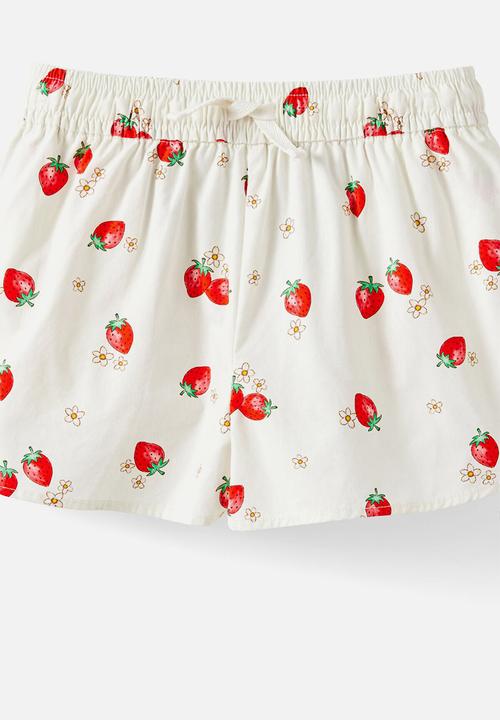 Cotton On - Gigi Woven Short -  Dark Vanilla/Strawberry 