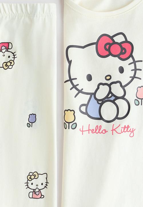 H&M - Jersey pyjamas - cream/hello kitty