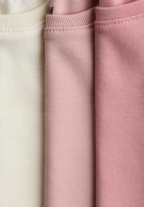 H&M - 3-Pack long-sleeved tops - pink/white