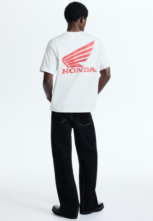H&M - Loose fit t-shirt - white/honda