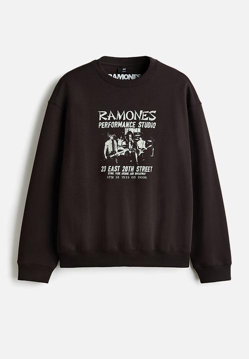 H&M - Loose fit sweatshirt - dark brown/ramones