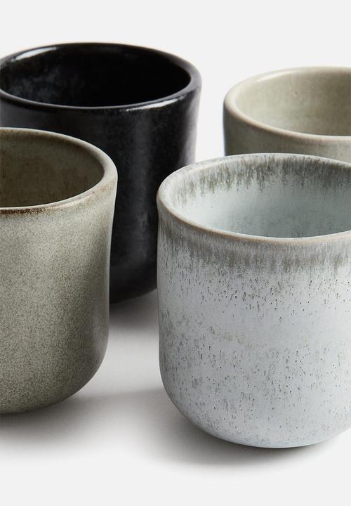 H&M - 4-pack espresso cups - light grey/beige
