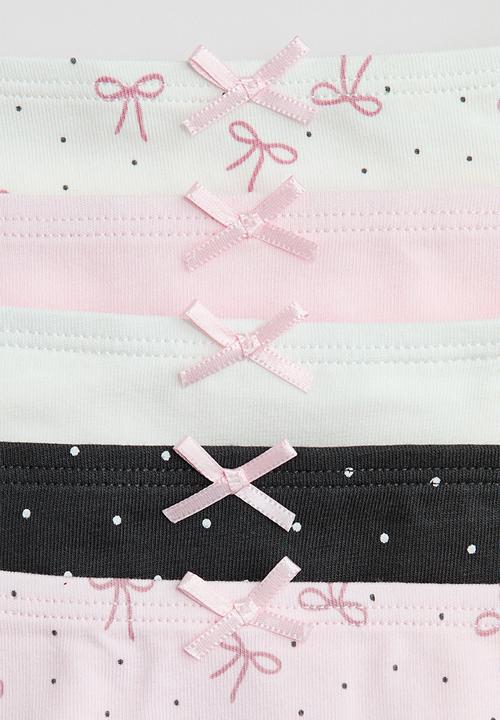H&M - 5-Pack cotton briefs - light pink/bows