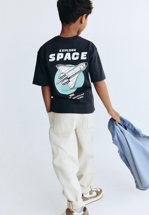 H&M - Printed T-shirt - black/nasa