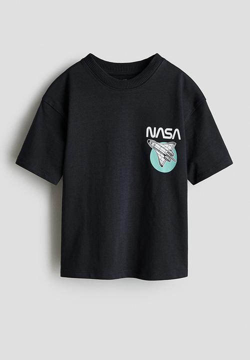 H&M - Printed T-shirt - black/nasa