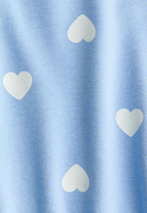 H&M - Oversized brushed-inside sweatshirt - blue/hearts
