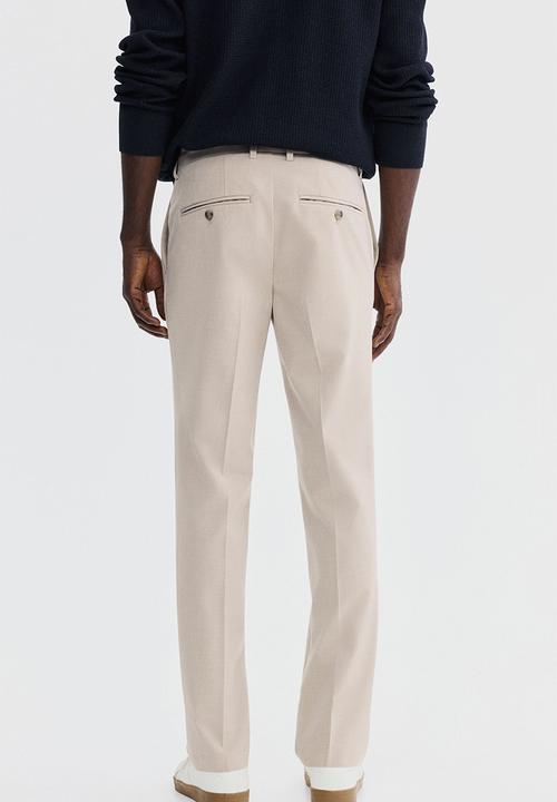 H&M - Slim fit tailored trousers - beige
