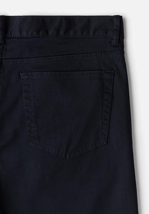 H&M - Slim fit 5-pocket trousers - navy blue