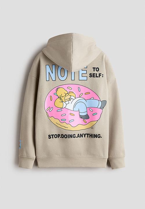 H&M - Printed hoodie - beige/the simpsons