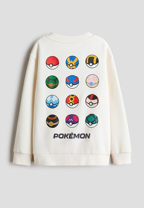 H&M - Printed sweatshirt - cream/pokemon
