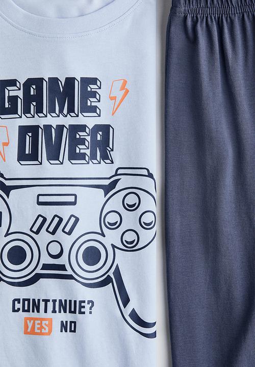 H&M - Printed cotton pyjamas - light blue/game controller