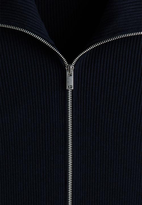H&M - Slim fit rib-knit cardigan - navy blue