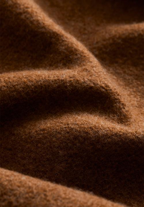 H&M - Fringed wool-blend blanket - brown