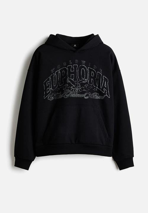 H&M - Loose fit hoodie - black/euphoria
