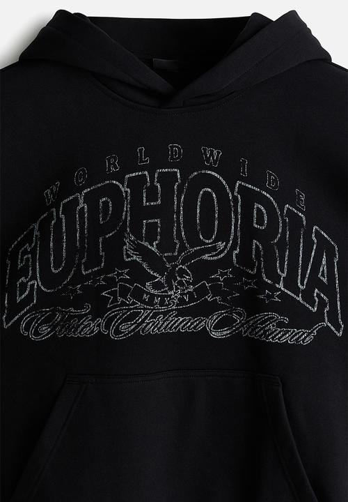 H&M - Loose fit hoodie - black/euphoria