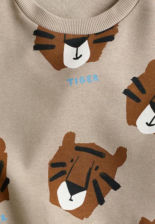 H&M - Printed sweatshirt - beige/tigers