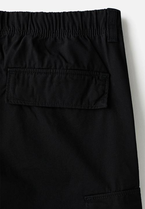 H&M - Relaxed fit cotton cargo trousers - black
