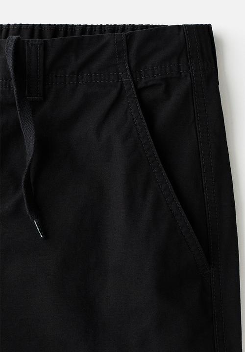 H&M - Relaxed fit cotton cargo trousers - black