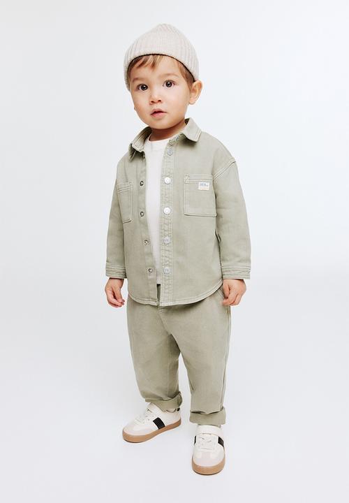 H&M - Cotton twill overshirt - light khaki green