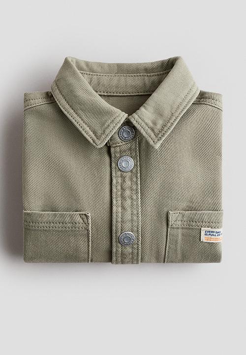 H&M - Cotton twill overshirt - light khaki green