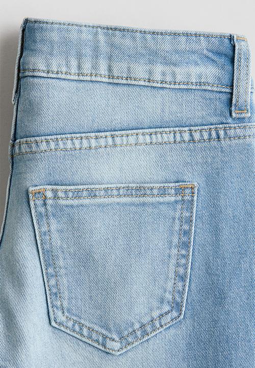 H&M - Studded wide leg low jeans - light denim blue/studs