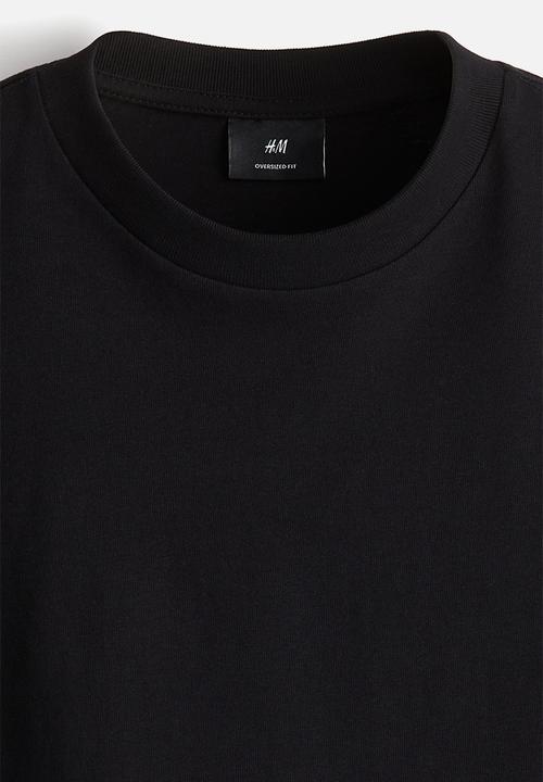 H&M - Oversized fit long-sleeved jersey top - black