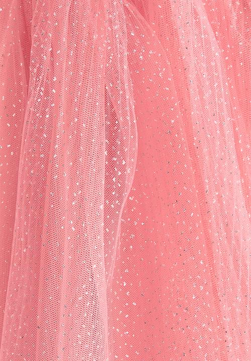 H&M - Glittery tulle skirt - coral pink/glittery