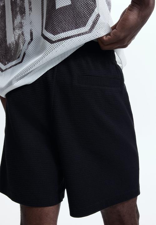 H&M - Textured jersey shorts - black