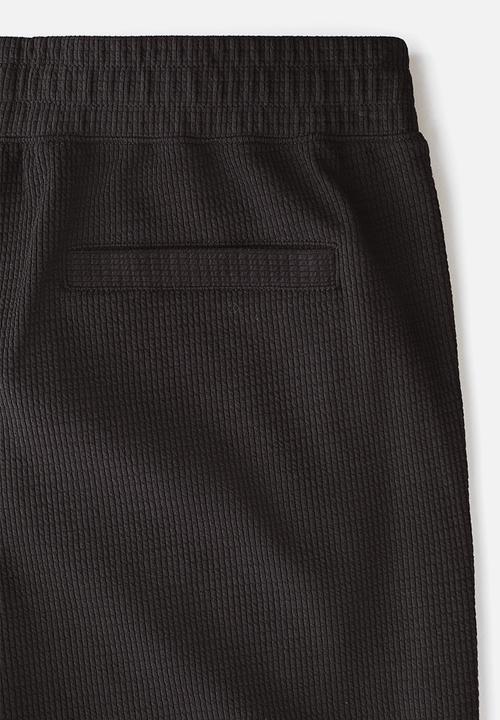 H&M - Textured jersey shorts - black
