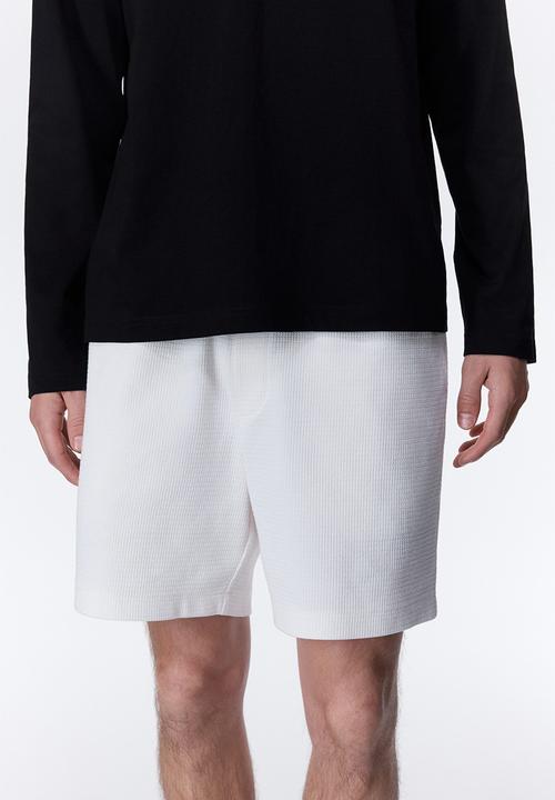 H&M - Textured jersey shorts - white
