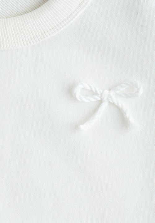 H&M - Motif-detail T-shirt - white/bows