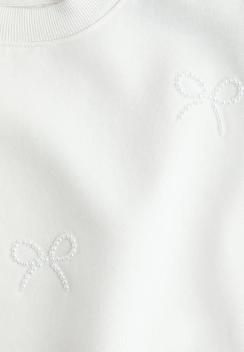 H&M - Motif-detail sweatshirt - white/bows