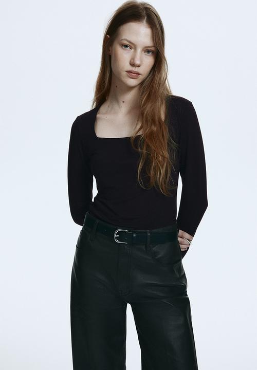 H&M - Long-sleeved jersey top - dark brown
