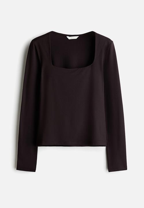 H&M - Long-sleeved jersey top - dark brown