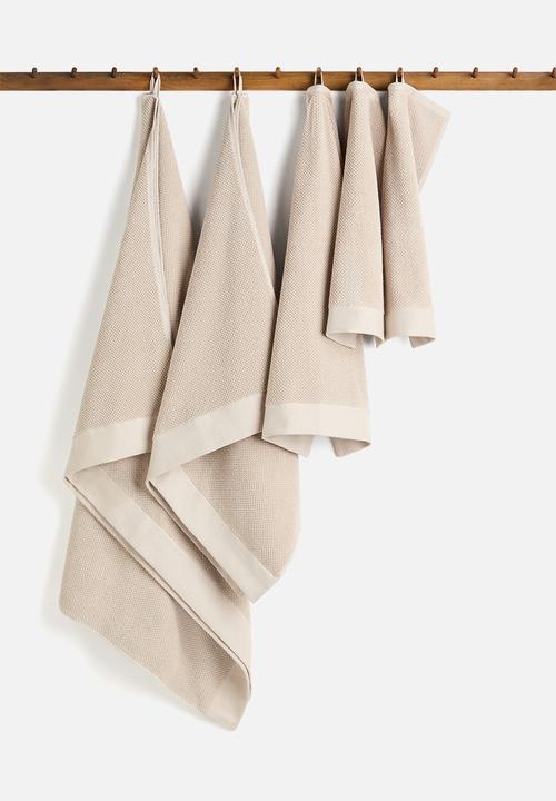H&M - Cotton terry bath sheet - light beige