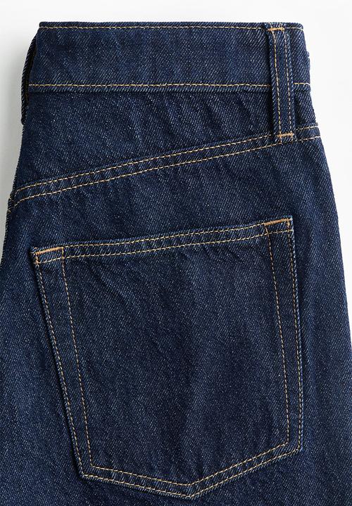 H&M - Wide high waist jeans - navy denim blue