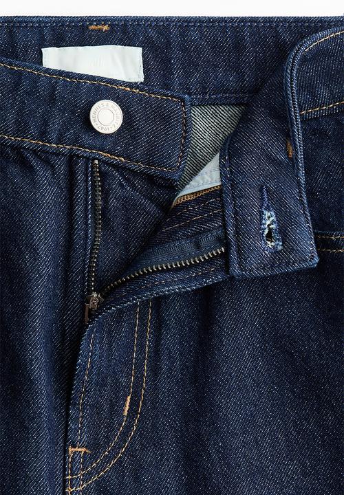 H&M - Wide high waist jeans - navy denim blue