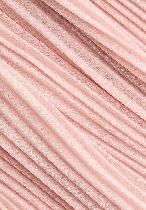 H&M - Pleated chiffon skirt - dusty peach pink