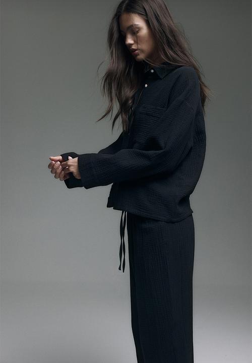 H&M - Cotton muslin pyjamas - black