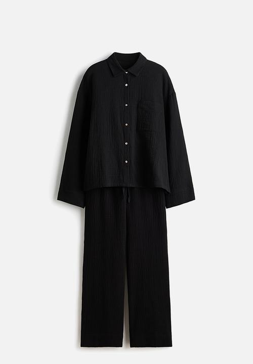H&M - Cotton muslin pyjamas - black