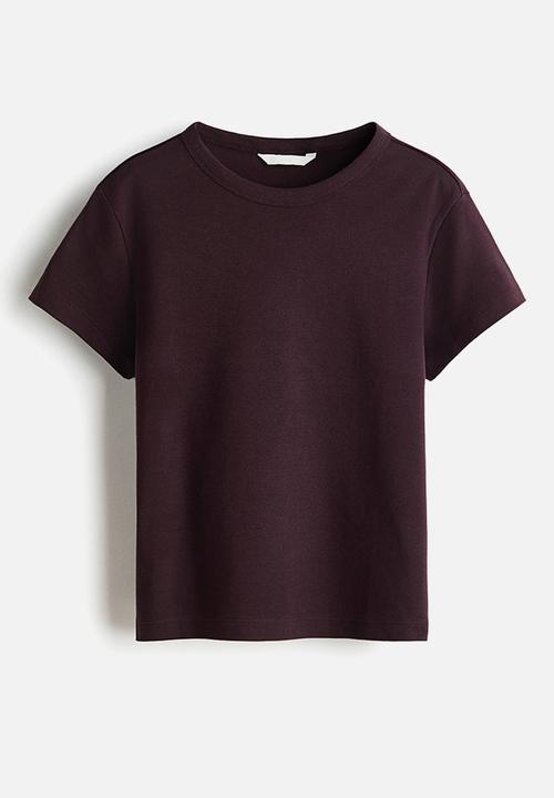 H&M - Cotton T-shirt - burgundy