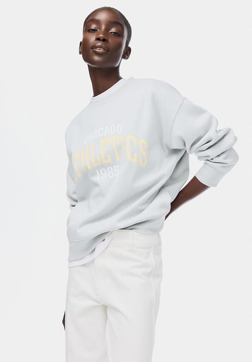 H&M - Text-motif sweatshirt - light grey/athletics
