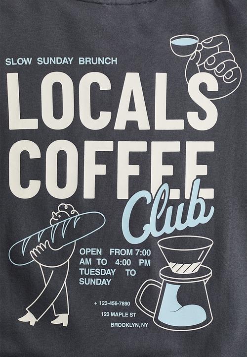 H&M - Text-motif sweatshirt - dark grey/brunch