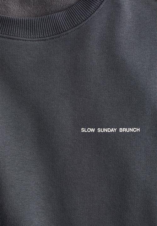 H&M - Text-motif sweatshirt - dark grey/brunch