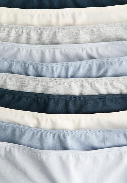 H&M - 10-pack cotton hipster briefs - dusty blue/light grey marl