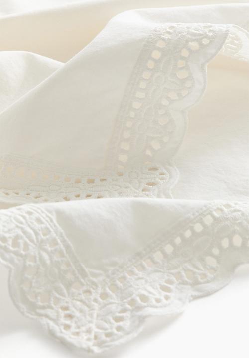 H&M - 2-Pack lace-trimmed cotton napkins - white